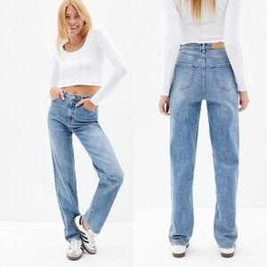 PacSun Stretch Medium Indigo Dad Jeans Women’s Size 25 Straight Leg High Rise